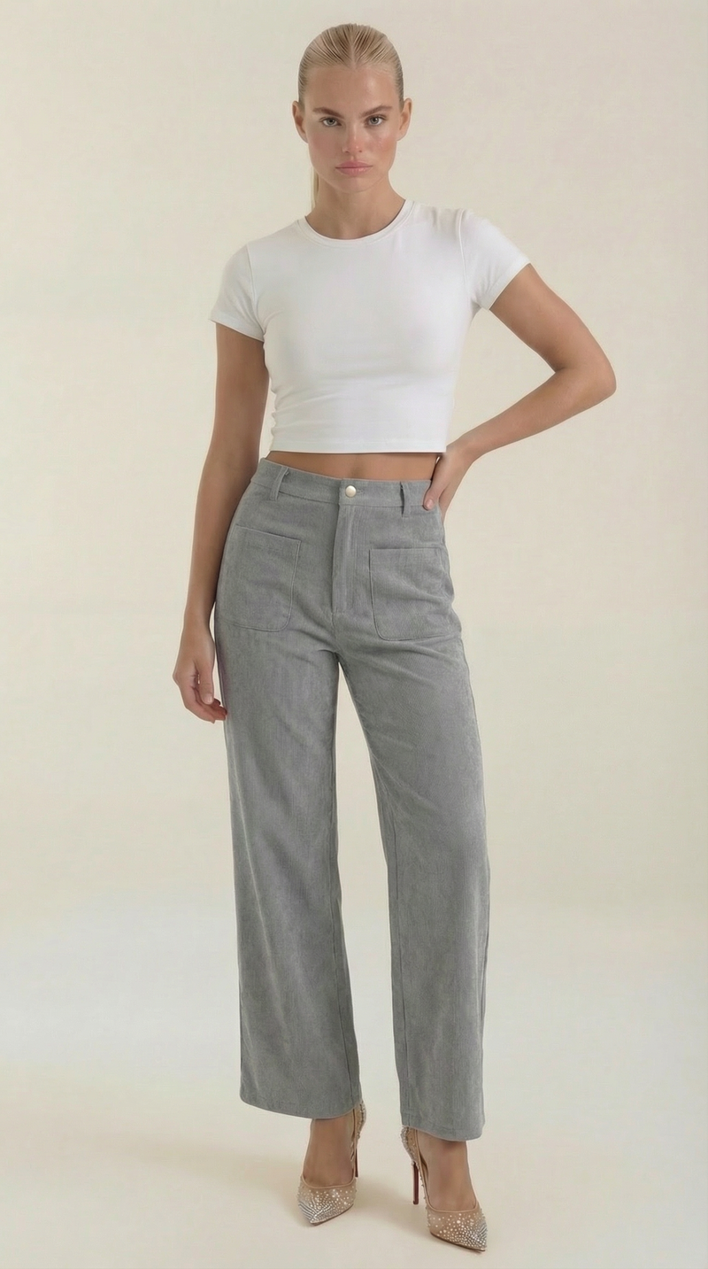 Allison Weite Pantalons en Velours Côtelé